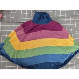 Kite rainbow knitted poncho cape